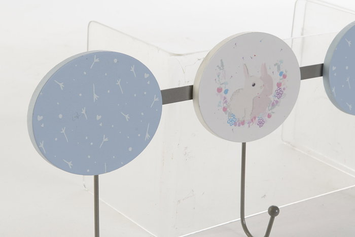 DKD Home Decor Perchero de Pared MDF y Metal 40x5x17 con 3 Colgadores, Surtido de Colores