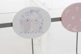 DKD Home Decor Perchero Pared Baby Rosa y Azul Metal y MDF 5 x 17 x 40 cm (6 Unidades)