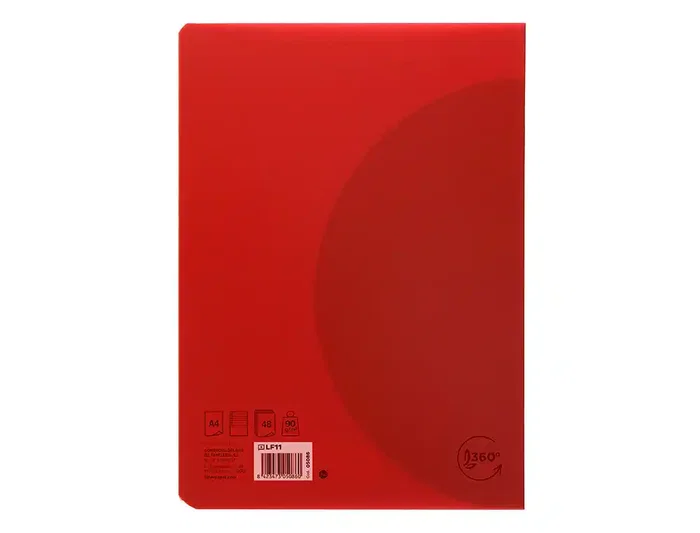 Liderpapel Libreta A4 48 Hojas 90gr Tapa Plástico Horizontal Colores Surtidos