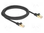 DeLOCK Cable de red RJ45 Cat.6A S/FTP con cubierta trenzada 2 m negro