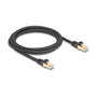 DeLOCK Cable de red RJ45 Cat.6A S/FTP con cubierta trenzada 2 m Negro