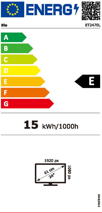 ELO 2470L 23.8 Pulgadas Monitor Táctil LED LCD Full HD 1920 x 1080 16:9 4 ms Pantalla Plana con Altavoces, HDMI, DisplayPort, VESA