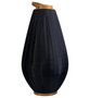 DKD Home Decor Portavelas de Bambú y Algodón Negro 35x35x55 cm
