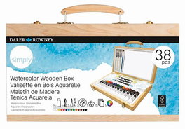 DALER ROWNEY Set de 4 Cajas de Madera de Acuarelas Simply de 38 Piezas