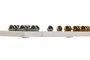 DKD Home Decor Juego Piedra Inox Solitario Dorado