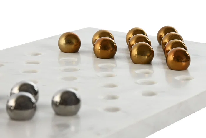 DKD Home Decor Juego Piedra Inox Solitario Dorado