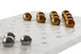 DKD Home Decor Juego Piedra Inox Solitario Dorado