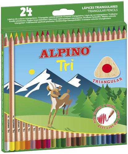 Alpino Lápices de Colores Triangulares Multicolor Estuche de 24 Unidades