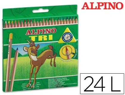 Alpino Lápices de Colores Triangulares Multicolor Estuche de 24 Unidades