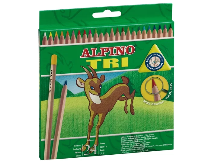Alpino Lápices de Colores Triangulares Multicolor Estuche de 24 Unidades