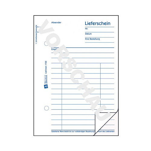 AVERY Zweckform Lieferschein Formularbuch 724, 1 unidad