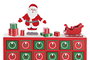 Calendario Adviento Navidad Tradicional DKD Home Decor Verde Rojo 4 x 30 x 30 cm (2 Unidades)
