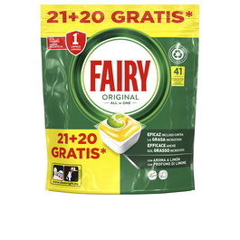 Fairy Lavavajillas Cápsulas Todo En 1 Limón - Pack de 41 Unidades, Detergente Todo en Uno para Platos y Cristales, Elimina Grasa