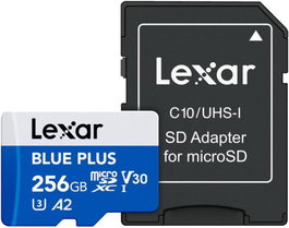 Lexar Blue Plus 256GB microSDXC UHS-I con adaptador SD