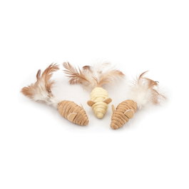 Nayeco Pack Catkins 3pcs de ratones con pluma