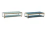 DKD Home Decor Joyero Mediterraneo Azul Celeste Turquesa Cristal y Metal 25 x 10 x 5 cm (2 Unidades)