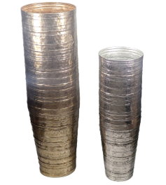 DKD Home Decor Set de 2 Jarrones de Aluminio LUVATO Dorado 106x31x31 cm