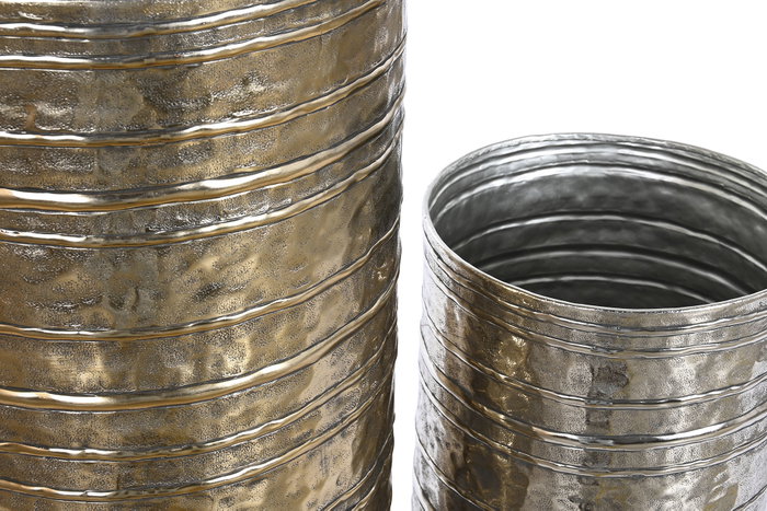 DKD Home Decor Set de 2 Jarrones de Aluminio LUVATO Dorado 106x31x31 cm