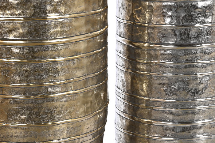 DKD Home Decor Set de 2 Jarrones de Aluminio LUVATO Dorado 106x31x31 cm