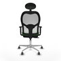 PIQUERAS Y CRESPO Silla de oficina Jorquera con mecanismo Sincro/Traslack, Verde y Blanco