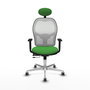 PIQUERAS Y CRESPO Silla de oficina Jorquera con mecanismo Sincro/Traslack, Verde y Blanco