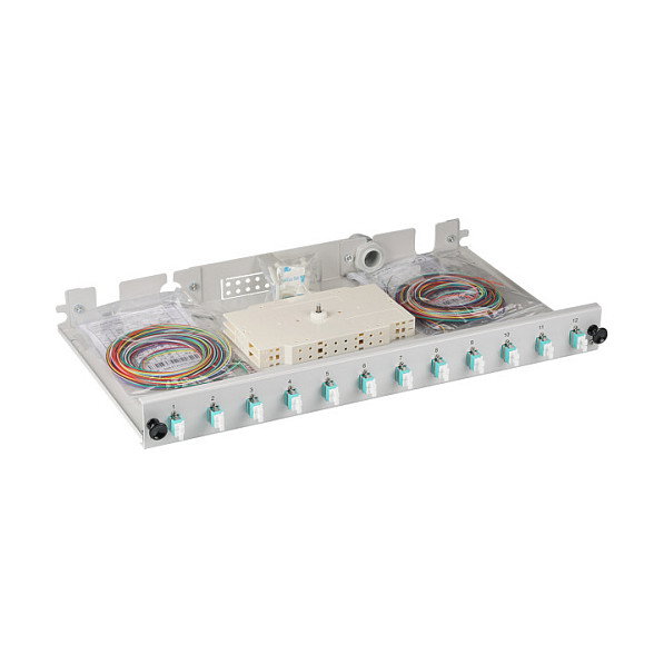 EFB Elektronik Spleißbox LC 50/125Á OM3 Multimodo, 12 Pigtails / 6 Acopladores