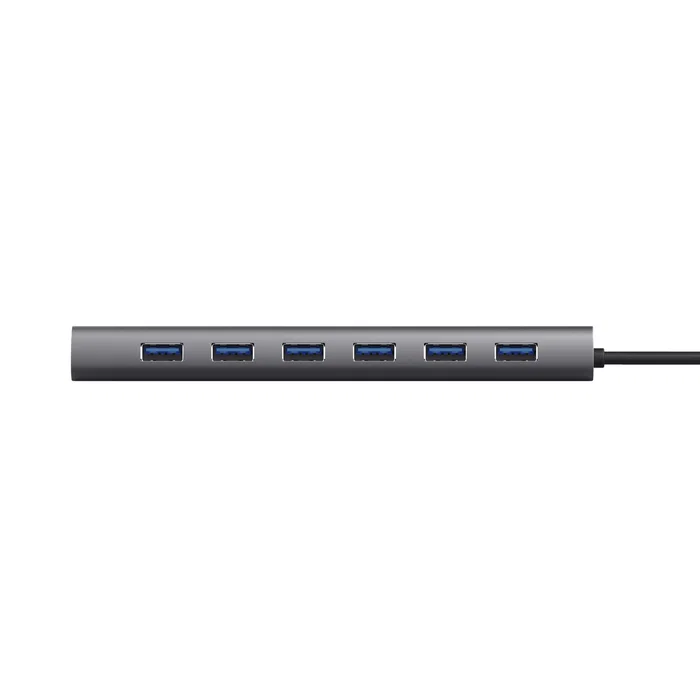 Trust Hub USB 3.2 Gen 1 Halyx, 7 Puertos USB-A + 1 Puerto USB-C, 5 Gbps, Aluminio, Plata