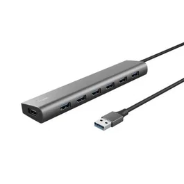Trust Halyx Hub USB 3.2 Gen1 Gris con 7 Puertos USB-A y 1 Puerto USB-C