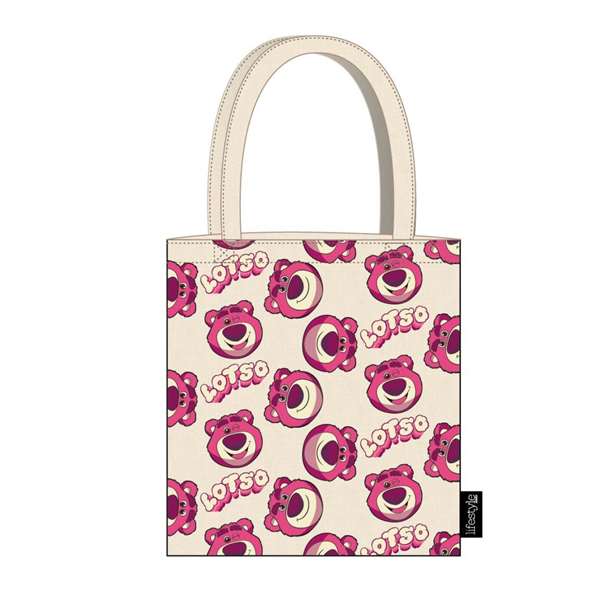 Cerdá Bolsa Shopping Toy Story Lotso 3.6 x 4.0 x 0.4 cm, Bolsa de Tela con Diseño de Lotso, Rosa/Fuchsia, Recomendado 36 Meses
