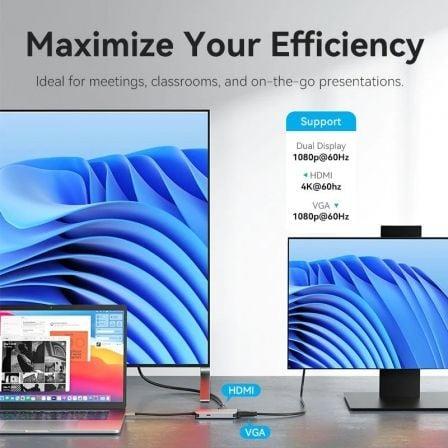 Vention Docking Station USB-C Hub TQAHB con HDMI, VGA, USB 3.0 y PD 100W - Resolución 4K@60Hz, Color Gris