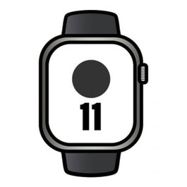 Apple Watch Series 11 GPS + Cellular 46mm Titanio Negro Pizarra Correa Deportiva Negra S/M