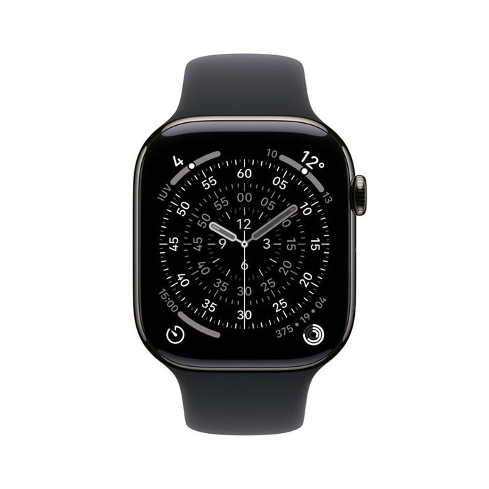 Apple Watch Series 11 GPS + Cellular 46mm Titanio Negro Pizarra Correa Deportiva Negra S/M