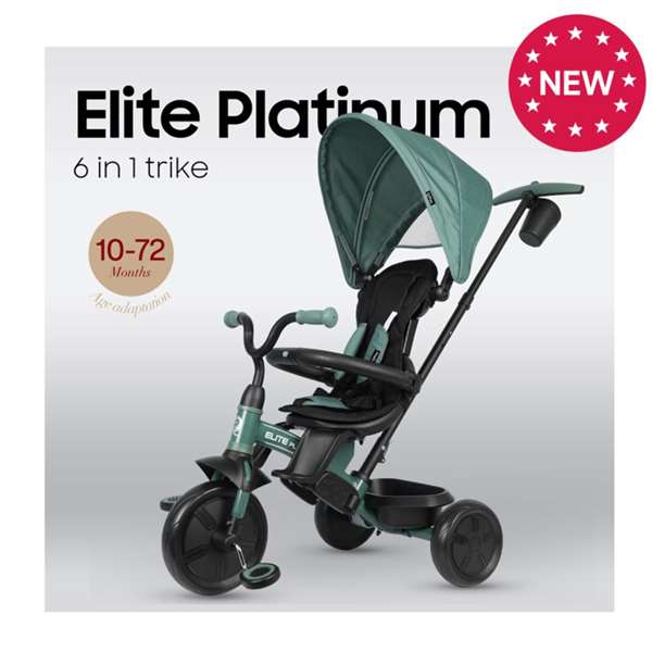 Ociotrends Triciclo 6 en 1 Elite Platinum Asiento Giratorio 360º, desde 10 meses