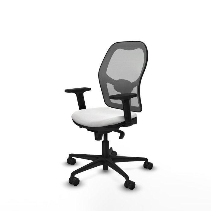 PIQUERAS Y CRESPO Silla de oficina Jorquera con mecanismo Sincro, Tela Blanco y Malla Gris
