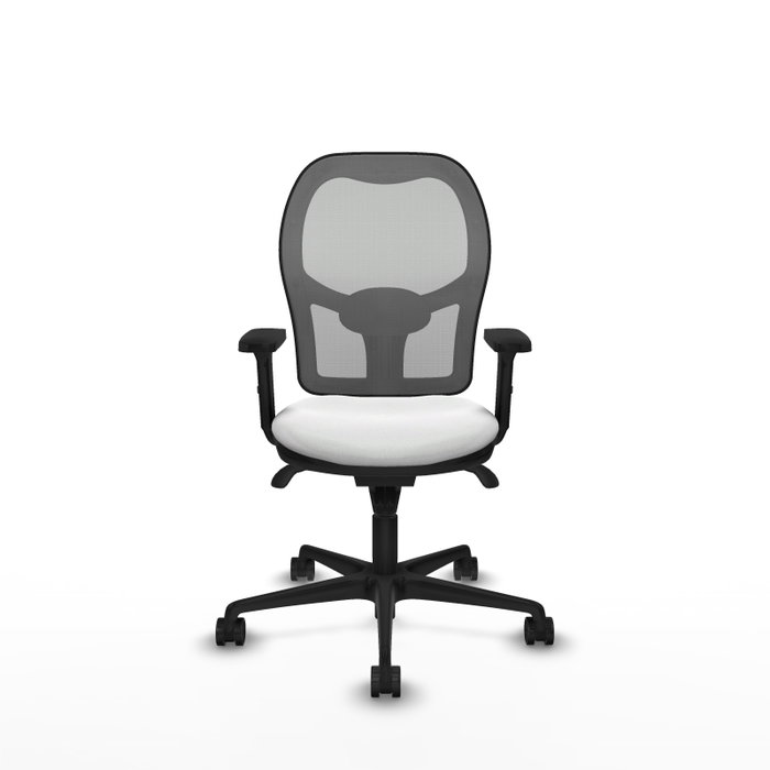 PIQUERAS Y CRESPO Silla de oficina Jorquera con mecanismo Sincro, Tela Blanco y Malla Gris