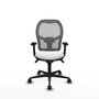 PIQUERAS Y CRESPO Silla de oficina Jorquera con mecanismo Sincro, Tela Blanco y Malla Gris