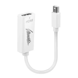 Lindy Adaptador de Cable de Video Mini DisplayPort a HDMI, 41719, 4K Ultra HD/2160p, 3840 x 2160 Pixeles, Hembra, Blanco