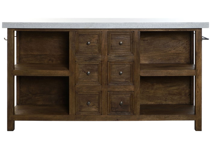 DKD Home Decor Isla de Cocina India 1c24 Madera y Marmol Marron Blanco 168 x 76 x 92 cm DKD Home Decor Isla de Cocina India 1c24 Madera y Marmol Marron Blanco 168 x 76 x 92 cm