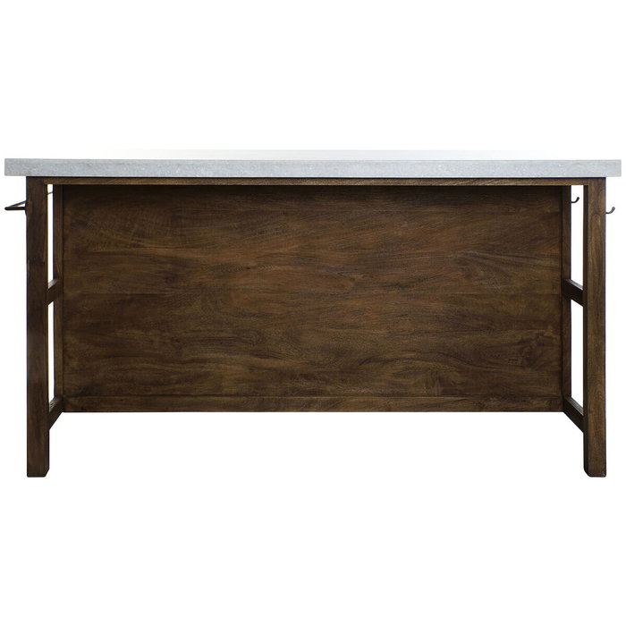 DKD Home Decor Isla de Cocina de Madera y Mármol 168x76x92