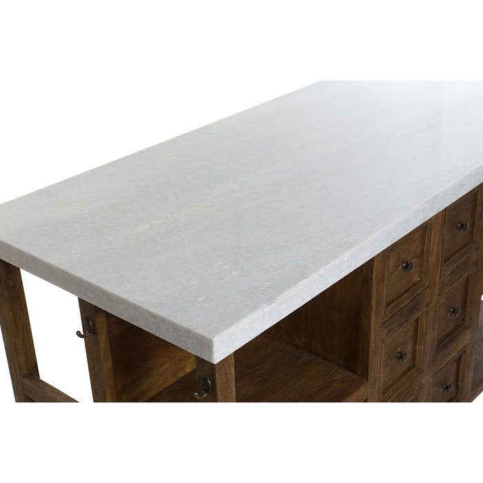 DKD Home Decor Isla de Cocina de Madera y Mármol 168x76x92
