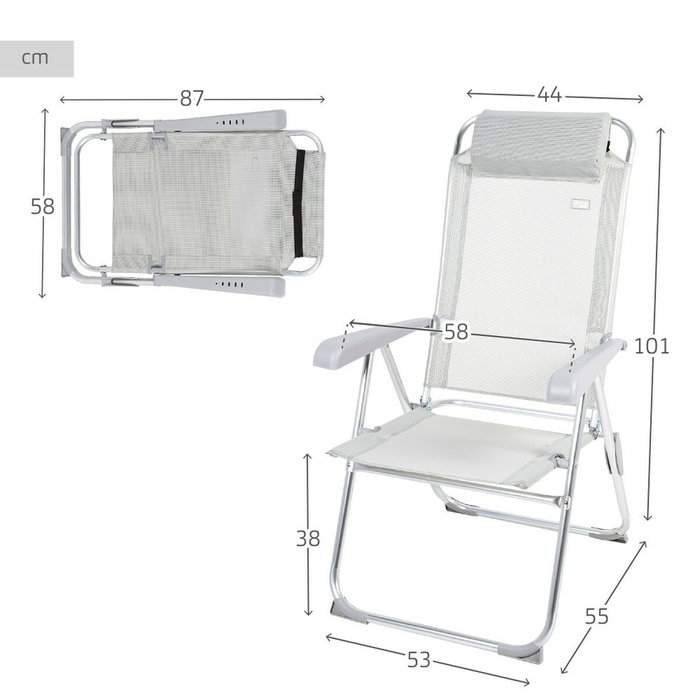 Color Baby Silla camping aluminio y textileno reclinable Aktive 44X55X101cm Color Baby Silla camping aluminio y textileno reclinable Aktive 44X55X101cm