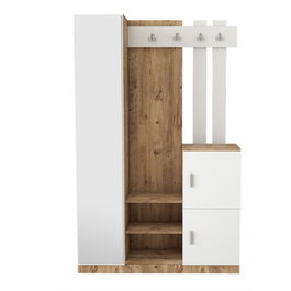 Hanah Home Dd7-Aw Recibidor Moderno y Elegante, Pino Atlántico y Blanco, Ancho 113.6 cm, Alto 179.7 cm, Profundo 37.5 cm, 100% Melamina