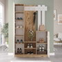 Hanah Home Dd7-Aw Recibidor Moderno y Elegante, Pino Atlántico y Blanco, Ancho 113.6 cm, Alto 179.7 cm, Profundo 37.5 cm, 100% Melamina