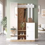 Hanah Home Dd7-Aw Recibidor Moderno y Elegante, Pino Atlántico y Blanco, Ancho 113.6 cm, Alto 179.7 cm, Profundo 37.5 cm, 100% Melamina