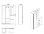 Hanah Home Dd7-Aw Recibidor Moderno y Elegante, Pino Atlántico y Blanco, Ancho 113.6 cm, Alto 179.7 cm, Profundo 37.5 cm, 100% Melamina