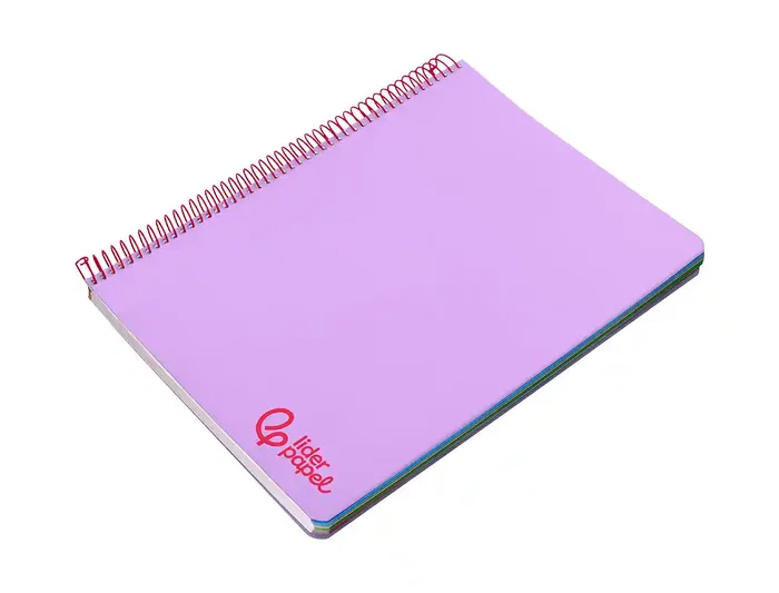 Liderpapel Cuaderno Espiral A7 Micro Wonder Tapa Plástico 100 Hojas 90gr Cuadro 5mm 4 Bandas Color Violeta