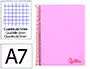 Liderpapel Cuaderno Espiral A7 Micro Wonder Tapa Plástico 100 Hojas 90gr Cuadro 5mm 4 Bandas Color Violeta