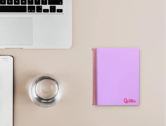 Liderpapel Cuaderno Espiral A7 Micro Wonder Tapa Plástico 100 Hojas 90gr Cuadro 5mm 4 Bandas Color Violeta