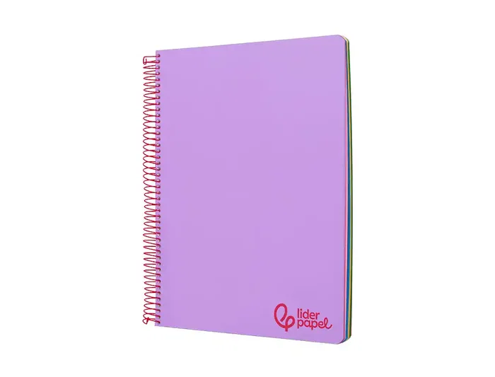 Liderpapel Cuaderno Espiral A7 Micro Wonder Tapa Plástico 100 Hojas 90gr Cuadro 5mm 4 Bandas Color Violeta
