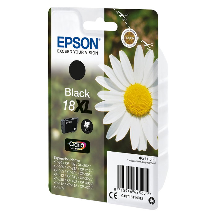 Epson Cartucho 18XL Negro para Expression Home XP-102/205/305/405